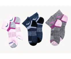 Saucony Inferno Merino Wool Blend Quarter 3-Pack Sock -Deals TrendyFit Family Store S351005 680 4group29