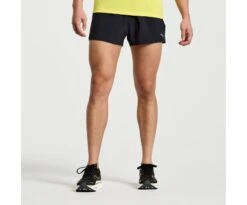 Saucony Men's Outpace 2.5" Split Short -Deals TrendyFit Family Store SAM800326 BK 1