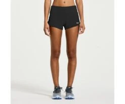 Saucony Women's Outpace 2.5" Split Short -Deals TrendyFit Family Store SAW800421 BK 1