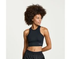 Saucony Women's Elevate Crop Top -Deals TrendyFit Family Store SAW800425 BK 1